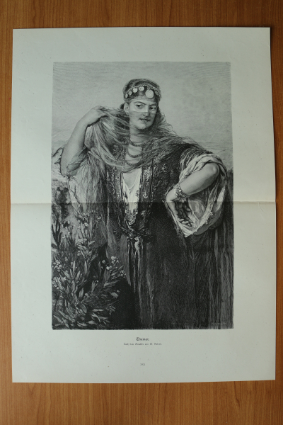 Wood Engraving Thamar 1881 after painting by M Dubuse Oriental Art Artist